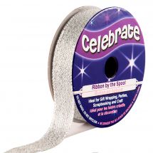 Nastro di nylon su una bobina - Celebrate - Nylon e argento metallico - 13 mm x 5 m