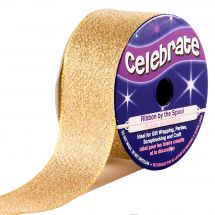 Nastro di nylon su una bobina - Celebrate - Nylon e oro metallico - 26 mm x 4 m