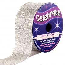 Nastro di nylon su una bobina - Celebrate - Nylon e argento metallico - 26 mm x 4 m