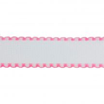 Treccia da ricamo a 50 cm - Zweigart - Nastrino Aïda bianca 5 Zweigart Band con bordo rosa 50 cm