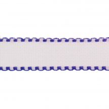 Treccia da ricamo a 50 cm - Zweigart - Nastrino Aïda bianca 5 Zweigart Band con bordo blu scuro 50 cm