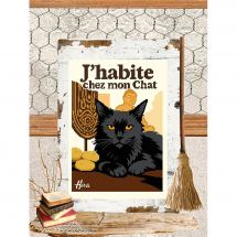 Foglio di punto croce - Isabelle Haccourt Vautier - Vivo con il mio gatto
