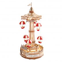 Puzzle meccanico in legno 3D - ROKR - La torre del paracadute