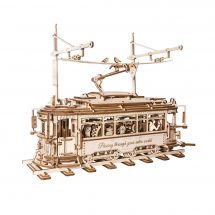 Puzzle meccanico 3D in legno - ROKR - Tram classico della città