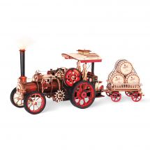 Puzzle meccanico in legno 3D - ROKR - Veicolo a vapore