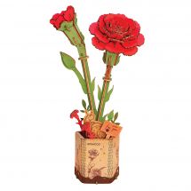 Puzzle in legno 3D - ROWOOD - Garofano rosso