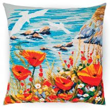 kit ricamo a punto croce - RTO - Gabbiani sul mare - Fiori