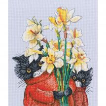 Kit Punto Croce - RTO - Gatti e fiori