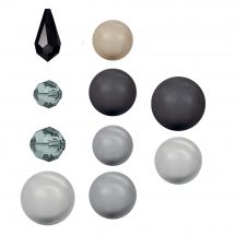 Perline e paillettes - Rowan - Confezione da 17 perle Swarovski - Selezione Black Pearl