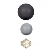 Perline e paillettes - Rowan - Pacco di 126 perle Swaroski - Silver Selection