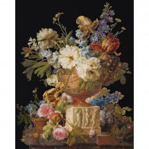 Kit Punto Croce - Thea Gouverneur - Natura morta di fiori con vaso di alabastro, 1783- Aida