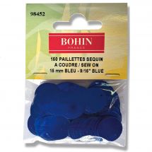 Perline e paillettes - Bohin - Paillettes sequin 15 mm - Blu