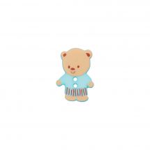 Bottoni a 2 fori - Union Knopf by Prym - Set di 2 bottoni - 15 mm orso / azzurro