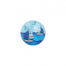 Bottoni di coda - Union Knopf by Prym - Set di 3 bottoni - 15 mm blu / barche a vela