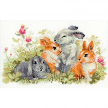 Kit Punto Croce - Riolis - Famiglia conigli