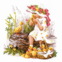Kit Punto Croce - Riolis - Ragazze con anatroccoli