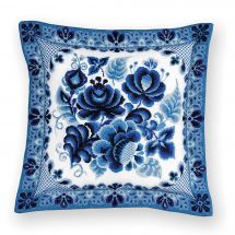 Kit cuscino da ricamo - Riolis - Cuscino fiori blu