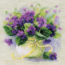 Kit Punto Croce - Riolis - Violette in vaso