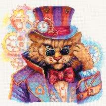 kit ricamo a punto croce - Riolis - Gatto steampunk