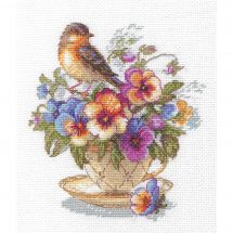 kit ricamo a punto croce - Aine - Tè fiorito