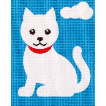 Kit di tela per bambini - Vervaco - Gatto bianco