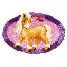 Kit tappeto a punto smirne - Vervaco - Pony con farfalla