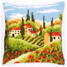 Kit cuscino fori grossi - Vervaco - Cuscino da ricamare paesaggio toscano