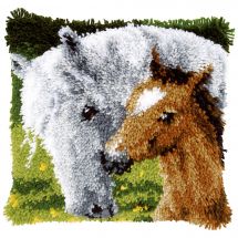 kit cuscini punto smirne - Vervaco - Cuscino da ricamare Giumenta con puledro