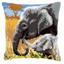 Kit cuscino fori grossi - Vervaco - Cuscino da ricamare amore di elefanti