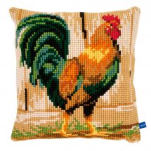 Kit cuscino fori grossi - Vervaco - Cuscino da ricamare gallo fiero