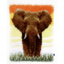 Kit tappeto a punto smirne - Vervaco - Elefante nella savana II