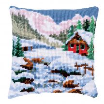 Kit cuscino fori grossi - Vervaco - Paesaggio d'inverno