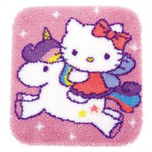 Kit tappeto a punto smirne - Vervaco - Hello Kitty ed unicorno