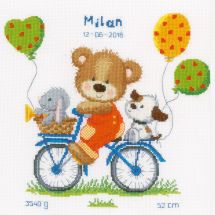 Kit Punto Croce - Vervaco - Orso in bici