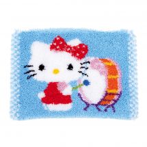 Kit tappeto a punto smirne - Vervaco - Hello Kitty con tamburo
