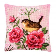 Kit cuscino fori grossi - Vervaco - Uccelli e rose