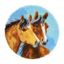 Kit tappeto a punto smirne - Vervaco - due cavalli