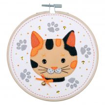 Kit di ricamo a tamburo per bambini - Vervaco - Gatto