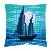 Kit cuscino fori grossi - Vervaco - Barca a vela e luna