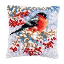 Kit cuscino fori grossi - Vervaco - Ciuffolotto in inverno