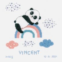 Kit Punto Croce - Vervaco - Panda sull'arcobaleno