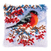 kit cuscini punto smirne - Vervaco - Ciuffolotto in inverno