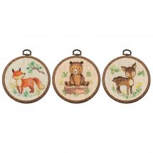 Kit punto croce con tamburo - Vervaco - Animali nella foresta