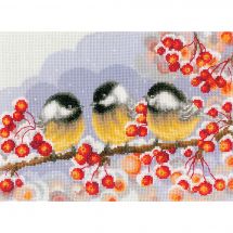 kit ricamo a punto croce - Vervaco - Cince tra le bacche