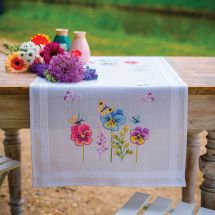 Kit runner da ricamare - Vervaco - Violette