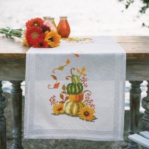 Kit runner da ricamare - Vervaco - Zucche e foglie