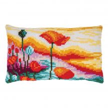 Kit cuscino fori grossi - Vervaco - Paesaggio di papaveri