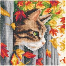kit ricamo a punto croce - Vervaco - Gattino sulla recinzione