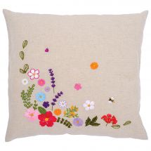Kit cuscino da ricamo - Vervaco - Un mondo floreale colorato