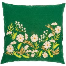 Kit cuscino da ricamo - Vervaco - Fiori bianchi